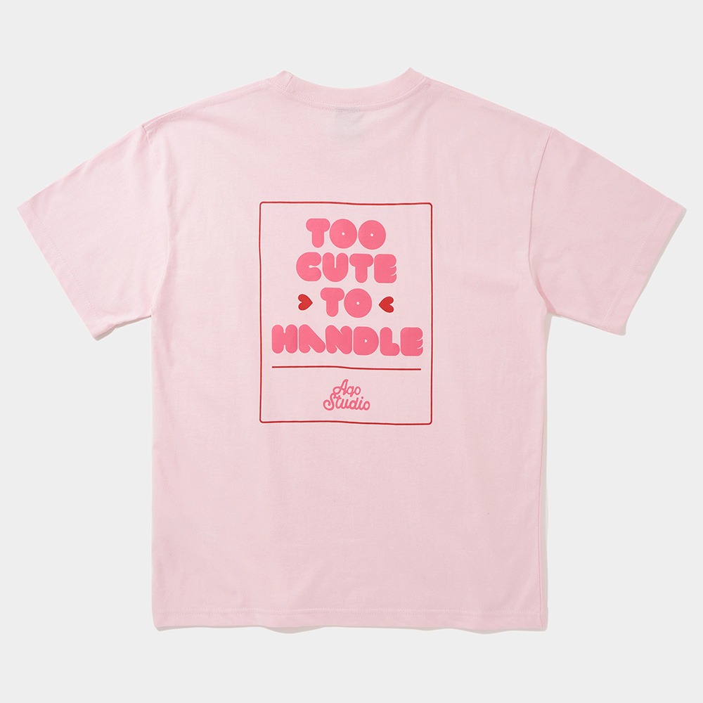 투 큐트 표지판 티셔츠 핑크